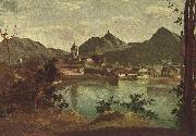 Jean-Baptiste Camille Corot Stadt und See von Como Germany oil painting artist